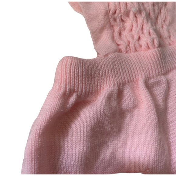 Vintage Baby Pastel Pink Knit Textured Romper 6-12 Months - Picture 6 of 7